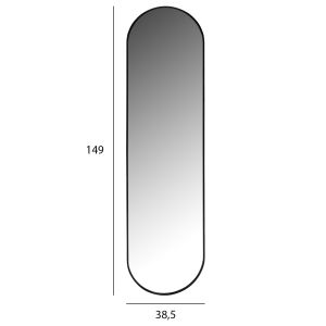 Wall mirror Hm9581,01 Tall Oval Black with aluminum frame 38.5x4x149hcm