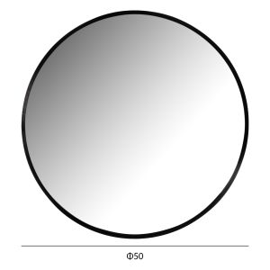 Wall mirror Hm9582.01 with aluminum frame in black color D50x3cm