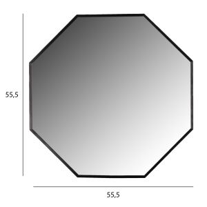 Wall mirror Hm9583.01 Octagon Black with aluminum frame 55.5x2.5x55.5hcm