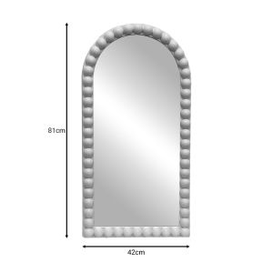 Wall mirror Pavlova Inart with polypropylene frame in white color 42x81x3.5cm