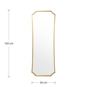Wall mirror Torfu golden metal frame 56x2x165cm