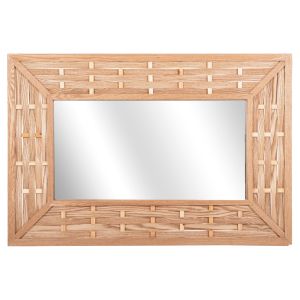 Bamboo wall mirror in oak color 120x2.5x80 cm Hm4225