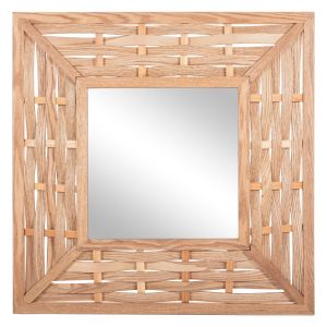 Wall mirror bamboo oak color 71x7x71cm Hm4226