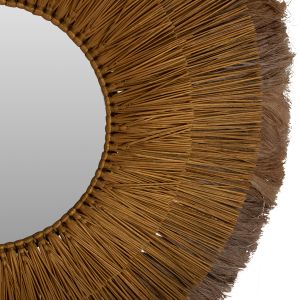 Round wall mirror natural and gold Hm7797
