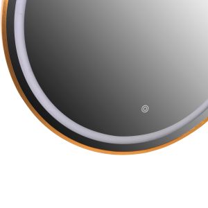 Round wall mirror Hm4503.30 aluminum frame in Gold-led lighting φ80cm.