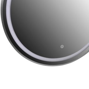 Round wall mirror Hm4503.40 aluminum frame in silver Led lighting φ80cm.