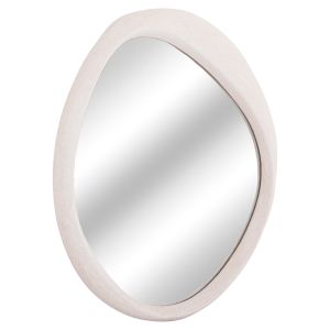 Wall mirror oval Santorini series Hm4513 MDF in antique white 90x3.2x60hcm.