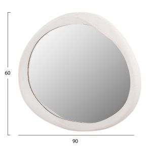 Oval wall mirror Santorini series Hm4514 MDF in off-white 48x3.2x60hcm.