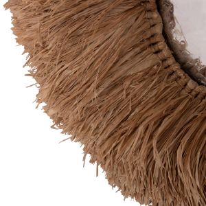 Oval-shaped wall mirror Hm4711 sisal fiber frame in natural color 95x60x15 (detent) cm.