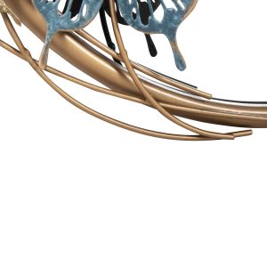 Wall mirror with butterflies metal in gold, green, blue 62x6.5x56hcm Hm4213