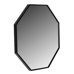 Wall mirror Archer series Hm4499.01 octagonal aluminum frame in black φ74cm.