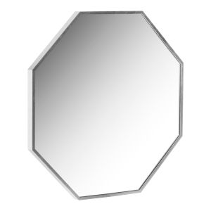 Wall mirror Archer series Hm4499.40 octagonal aluminum frame in silver φ74cm.