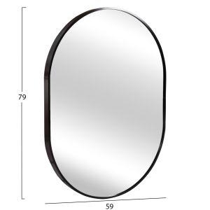 Wall mirror Archer series Hm4500.01 oval aluminum frame in black 59x79hcm.