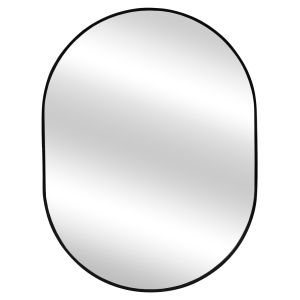 Wall mirror Archer series Hm4500.01 oval aluminum frame in black 59x79hcm.