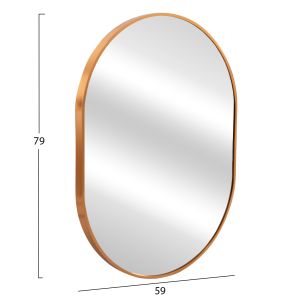 Wall mirror Archer series Hm4500.30 oval aluminum frame in gold 59x79hcm.