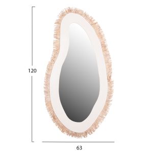 Wall mirror Santorini series Hm4525 Mdf off-white-beige 62x1.8x120hcm.