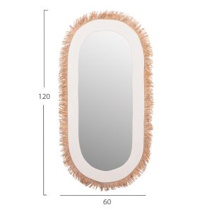 Wall mirror Santorini series Hm4526 Mdf off-white- 61x1.8x120hcm.