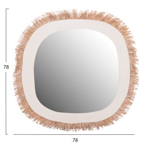 Wall mirror Santorini series Hm4527 Mdf off-white-beige 78x1.8x78hcm.