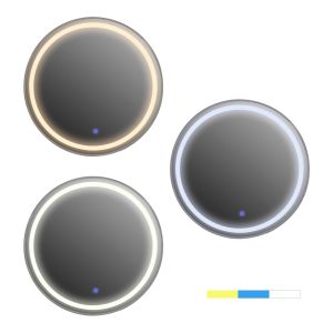 Wall mirror gray aluminum frame with Led lights D60x3cm Hm9580,40