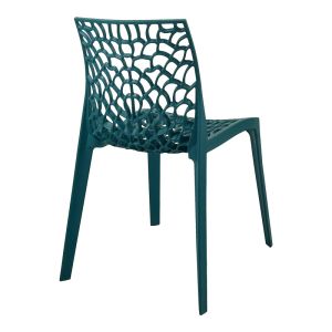 Stackable PP chair Hush in blue color 50x57x81cm