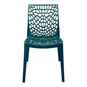 Stackable PP chair Hush in blue color 50x57x81cm