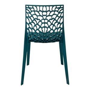 Stackable PP chair Hush in blue color 50x57x81cm