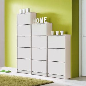 Shoe rack Base 14 in white - 58x18x155.5cm