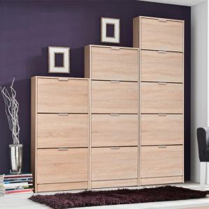 Shoe rack Base 14 in sonoma color - 58x18x155.5cm