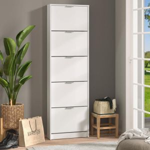 Shoe rack Base 15 in white - 58x18x191.5cm