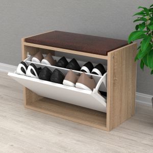 Стойка за обувки Vidal Hm18190,01 меламин в цвят Sonama-бяло 60x30x45hcm