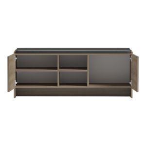 СТОЙКА ЗА ОБУВКИ-ТАБУРЕТКА ZULLA SONOMA-ЧЕРНА 110X37X43СМ