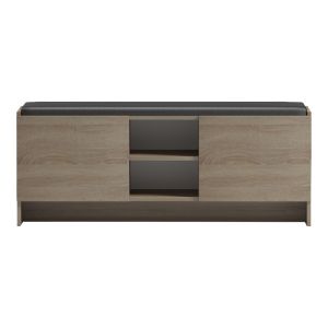 СТОЙКА ЗА ОБУВКИ-ТАБУРЕТКА ZULLA SONOMA-ЧЕРНА 110X37X43СМ