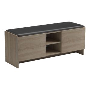 СТОЙКА ЗА ОБУВКИ-ТАБУРЕТКА ZULLA SONOMA-ЧЕРНА 110X37X43СМ