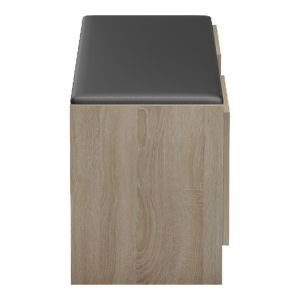 СТОЙКА ЗА ОБУВКИ-ТАБУРЕТКА ZULLA SONOMA-ЧЕРНА 110X37X43СМ
