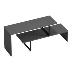 Стойка за тв Lilant меламин в сив цвят и черен метален крак 160x30x45см