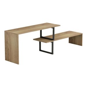 Стойка за тв Lilant меламинова дъска в цвят сонома и черен метален крак 160x30x45см