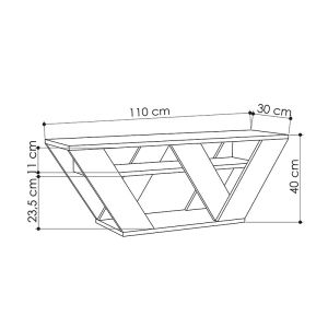 Pipralla TV stand in white 110x30x40cm
