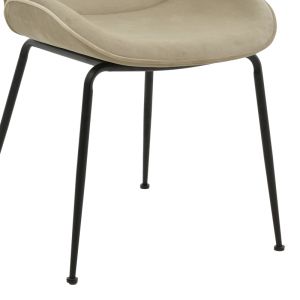 Adelaide Maley chair beige velvet - black legs 47x64x88cm