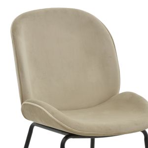 Adelaide Maley chair beige velvet - black legs 47x64x88cm