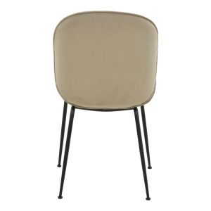 Adelaide Maley chair beige velvet - black legs 47x64x88cm