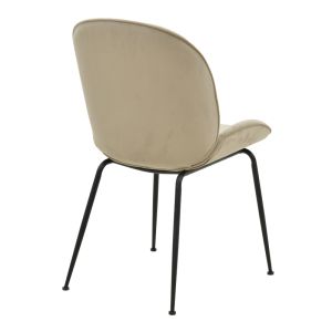 Adelaide Maley chair beige velvet - black legs 47x64x88cm