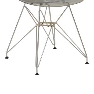Chair Adelle Pp Pet transparent gray polycarbonate acrylic stainless steel legs 46x55x81cm