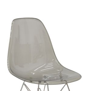 Chair Adelle Pp Pet transparent gray polycarbonate acrylic stainless steel legs 46x55x81cm