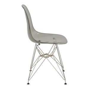 Chair Adelle Pp Pet transparent gray polycarbonate acrylic stainless steel legs 46x55x81cm