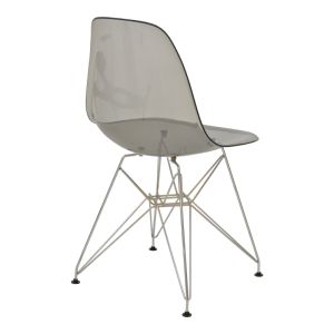 Chair Adelle Pp Pet transparent gray polycarbonate acrylic stainless steel legs 46x55x81cm