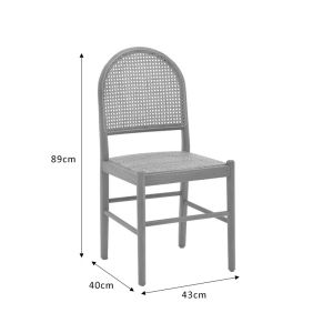Alessia chair natural beech-natural rattan 43x40x89cm