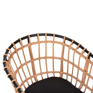 Allegra chair metal and cushion black-beige wicker 58x61x81hcm Hm5456