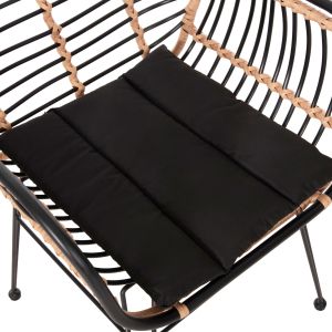 Chair Allegra metal Construction-p,e,ratan in beige and black 58x59x81hcm Hm5663