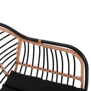 Chair Allegra metal Construction-p,e,ratan in beige and black 58x59x81hcm Hm5663