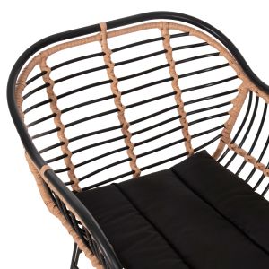 Chair Allegra metal Construction-p,e,ratan in beige and black 58x59x81hcm Hm5663